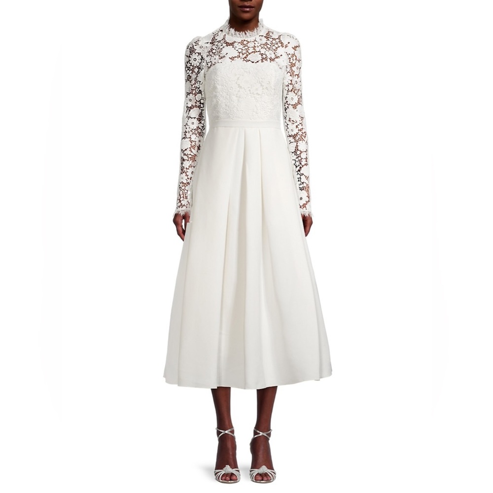 Sachin & Babi Cecelia Lace Long-Sleeve Midi-Dress size 6